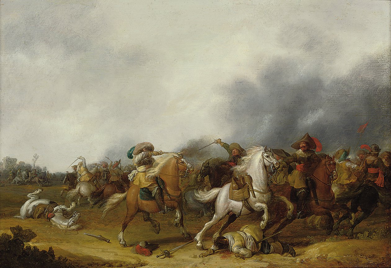 Bir süvari çatışması, 1634 by Palamedes Palamedesz