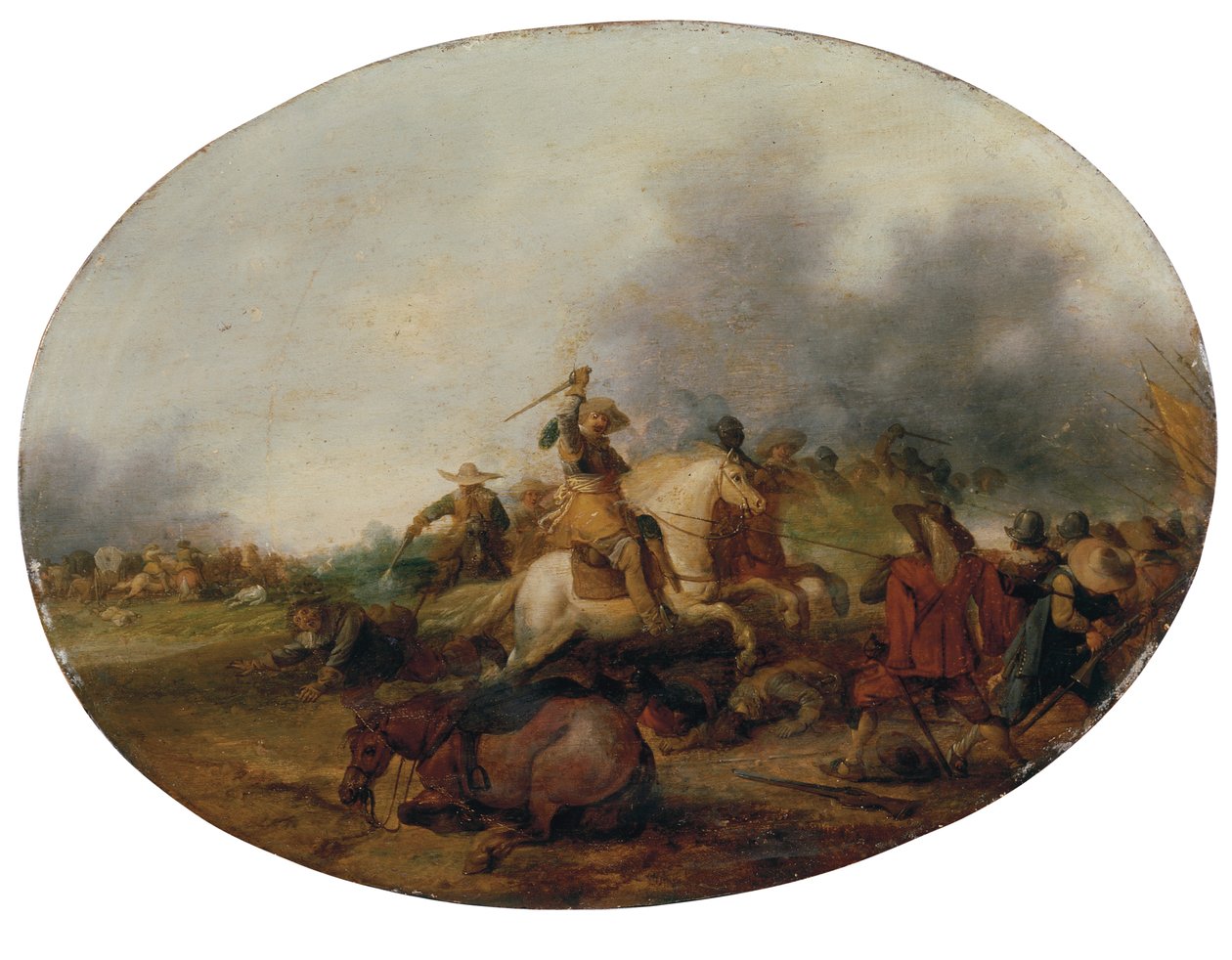 Düşmüş bir atla süvari çatışması, 1637 by Palamedes Palamedesz
