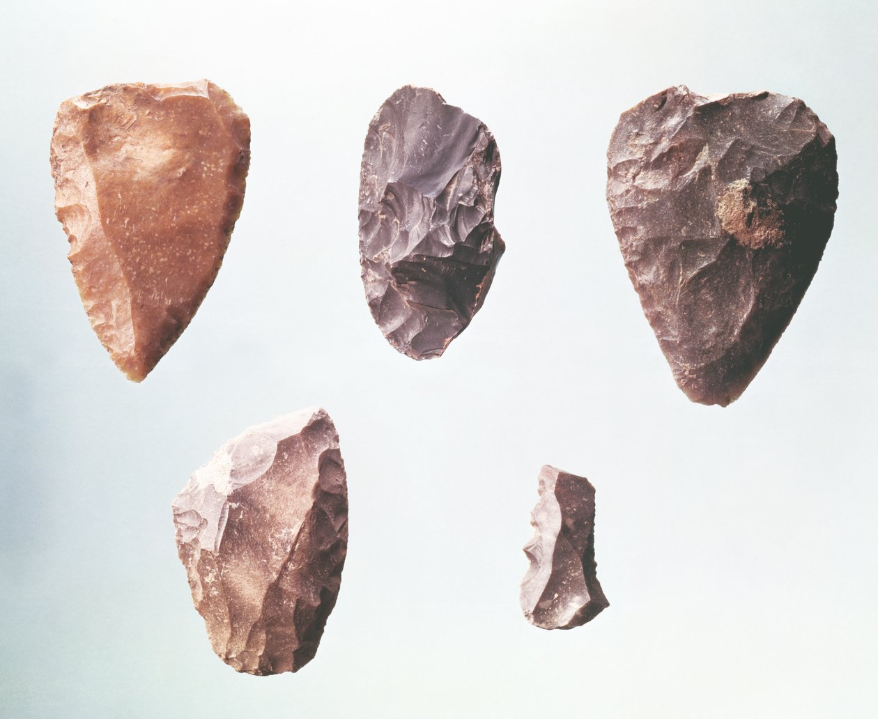 Prehistoric stone tools, from the Grotte de Placard, 80000-35000 BC (flint) by Paleolithic