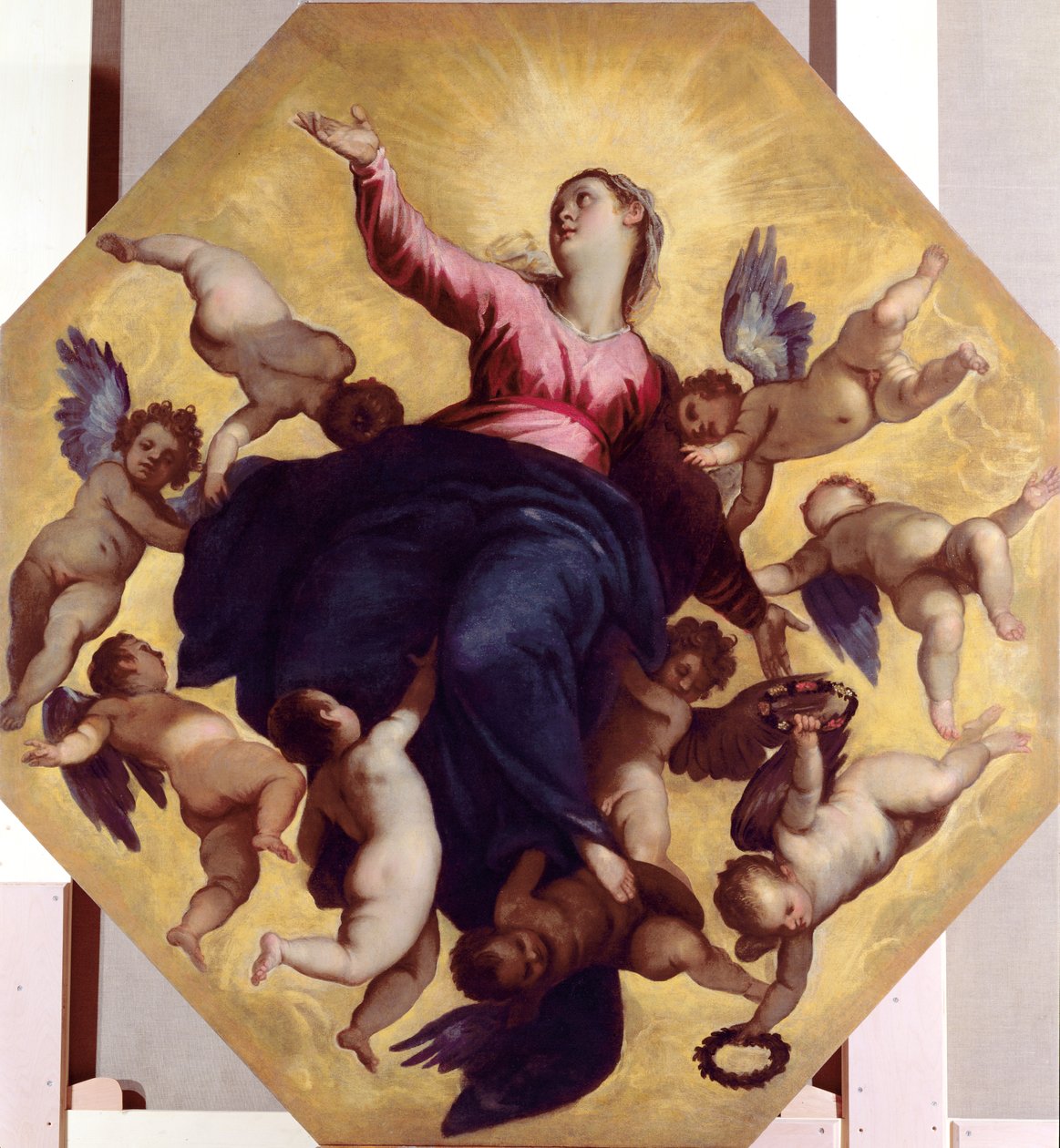 Meleklerin Taşıdığı Madonna (tavan freski) by Palma Il Giovane
