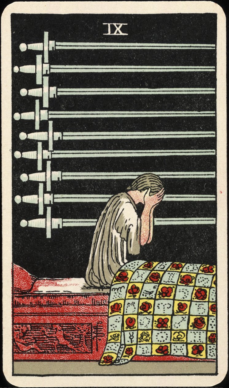 Dokuz Kılıç, Tarot Kartı, c 1937 by Pamela Colman Smith