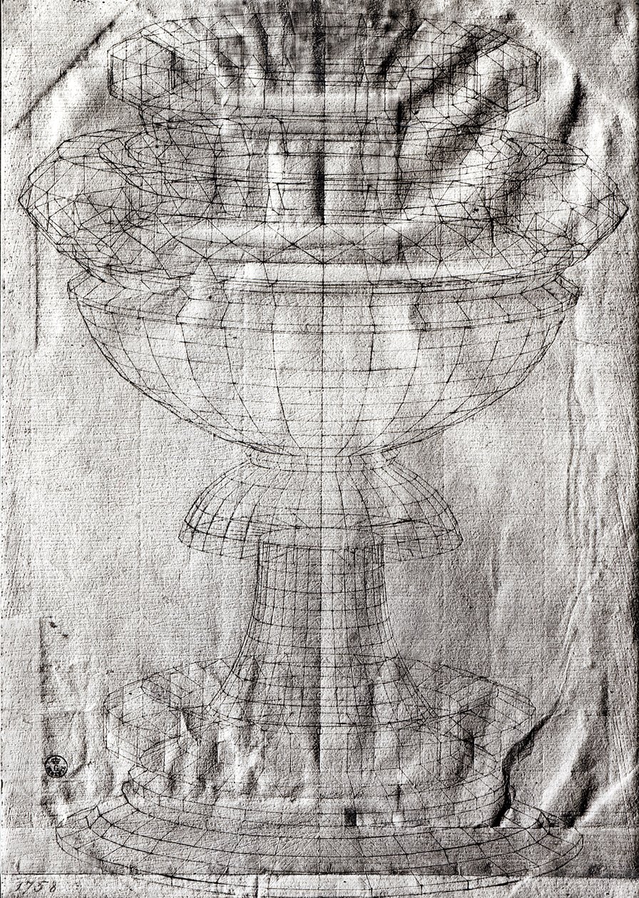 Bir kadehin perspektif çalışması, 1430-40 by Paolo Uccello