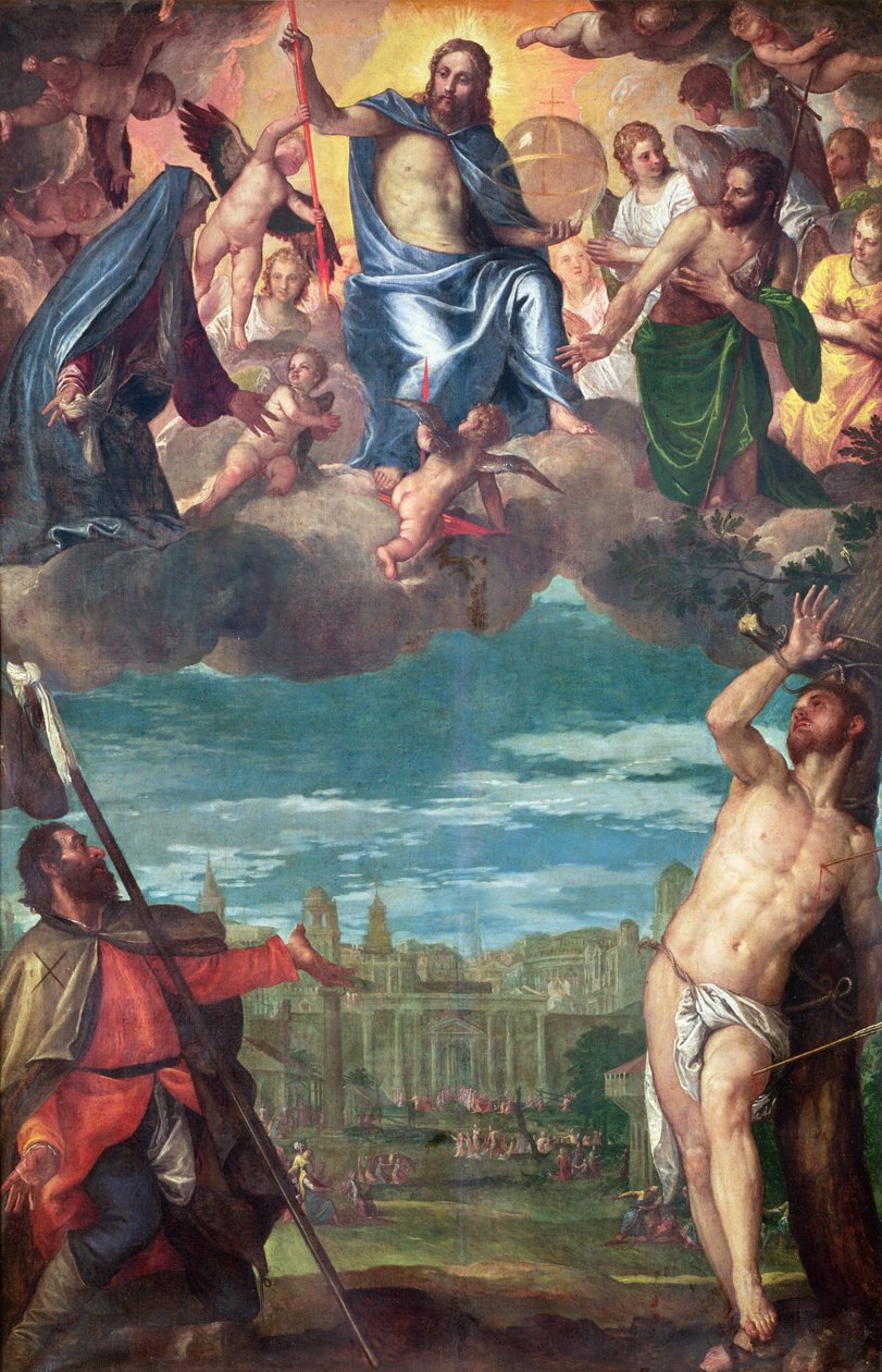 Christ Arresting the Plague with the Prayers of the Virgin, St. Rocco and St. Sebastian  by Paolo Veronese