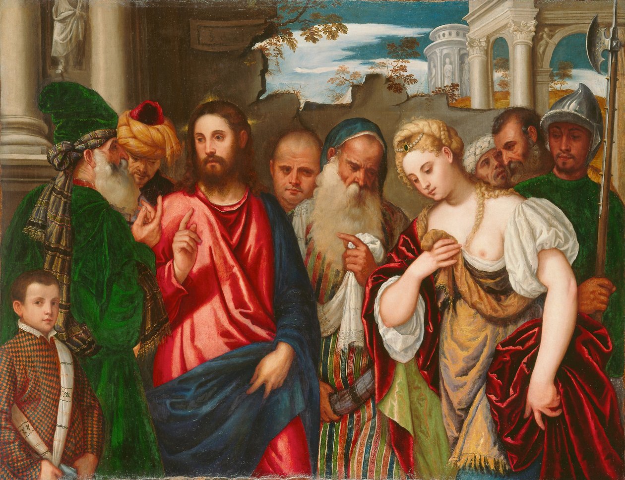 İsa ve Zina Edilen Kadın, c.1540 by Paolo Veronese