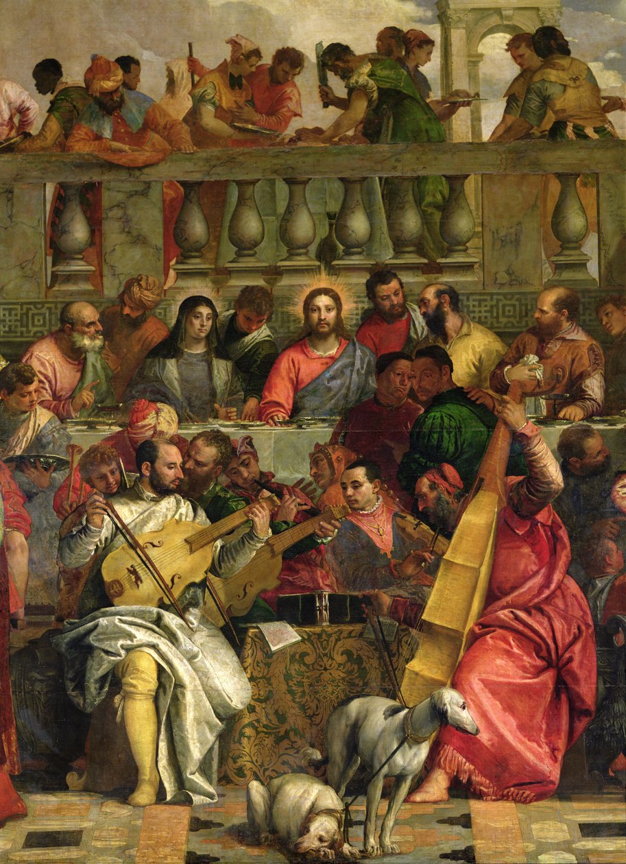 The Marriage Feast at Cana, detail of Christ and musicians, c.1562  by Paolo Veronese