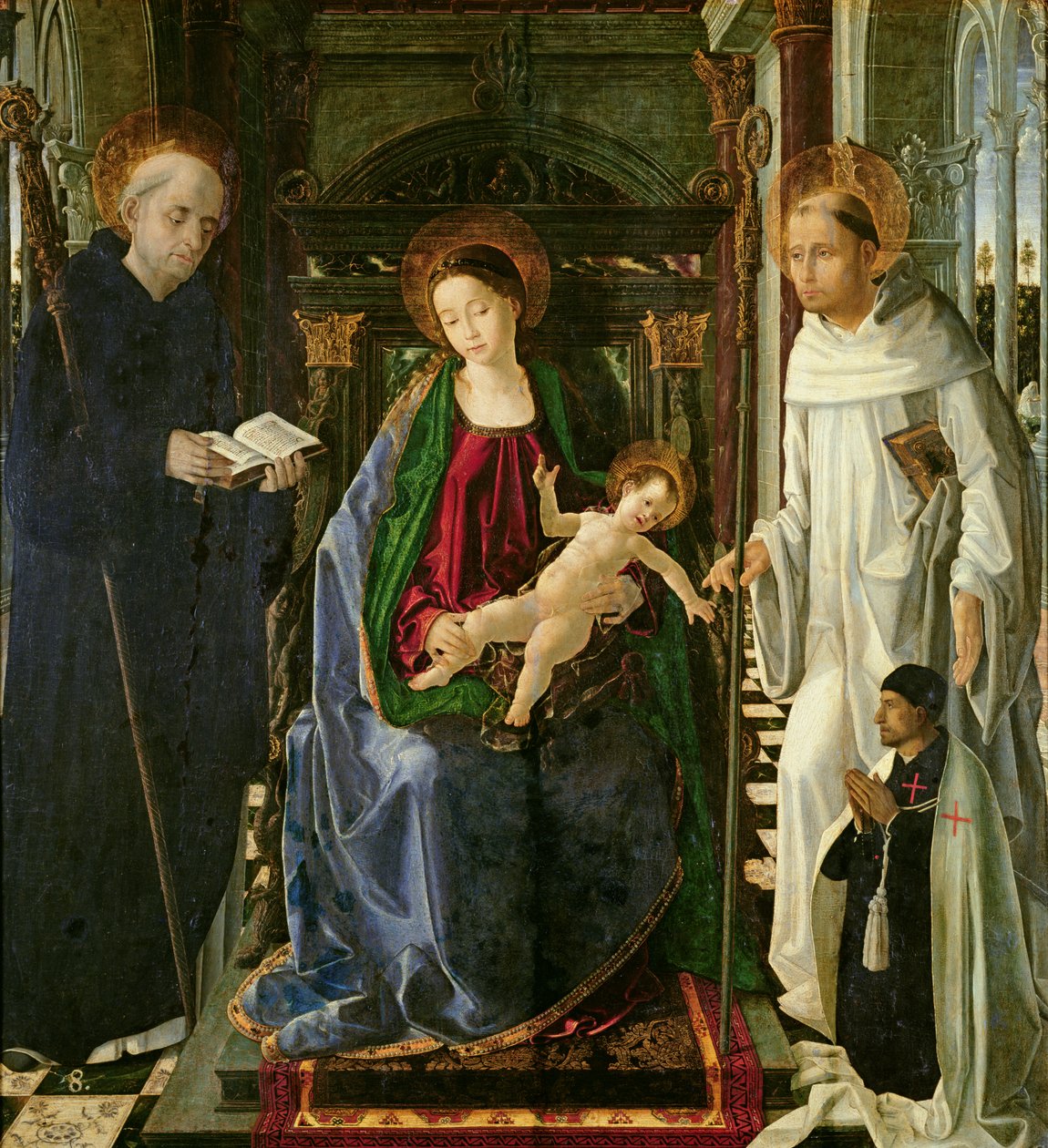 Bakire ve Çocuk (yağ) by Paolo de San Leocadio