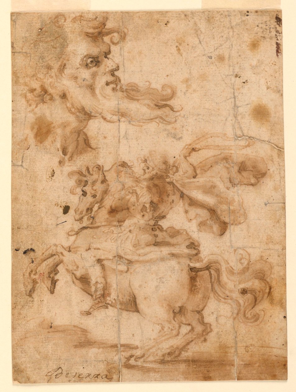 Sakallı Bir Adamın Başı, Atlı Bir Adam by Paolo Emilio Besenzi