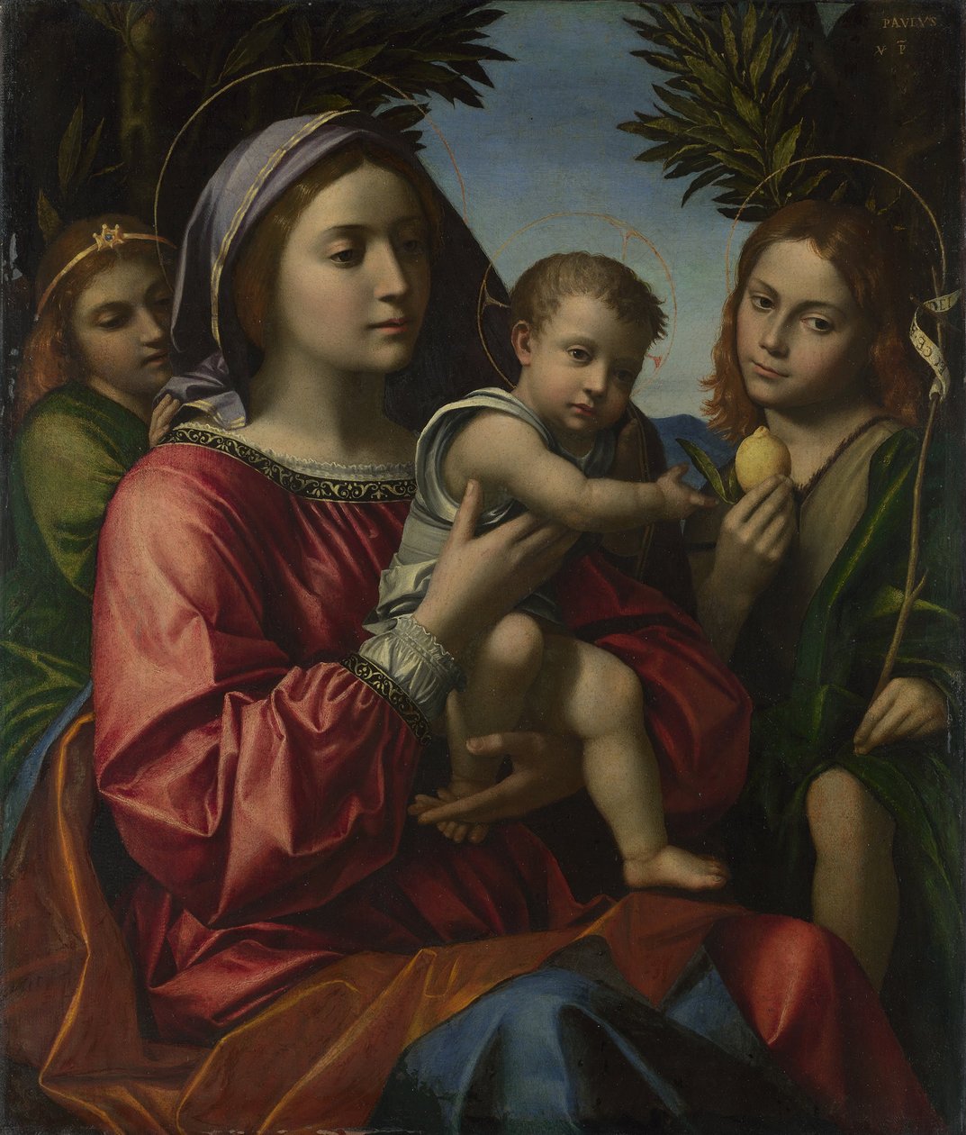 Vaftizci ve Melek ile Bakire ve Çocuk, c. 1516 by Paolo Morando