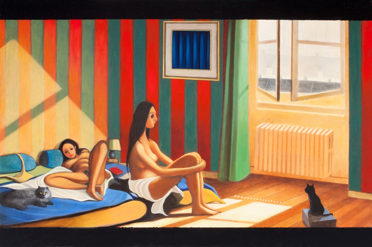 Öğleden Sonra Aşk, 2016 (ahşap panel üzerine yağlıboya) by Paolo Perfranceschi