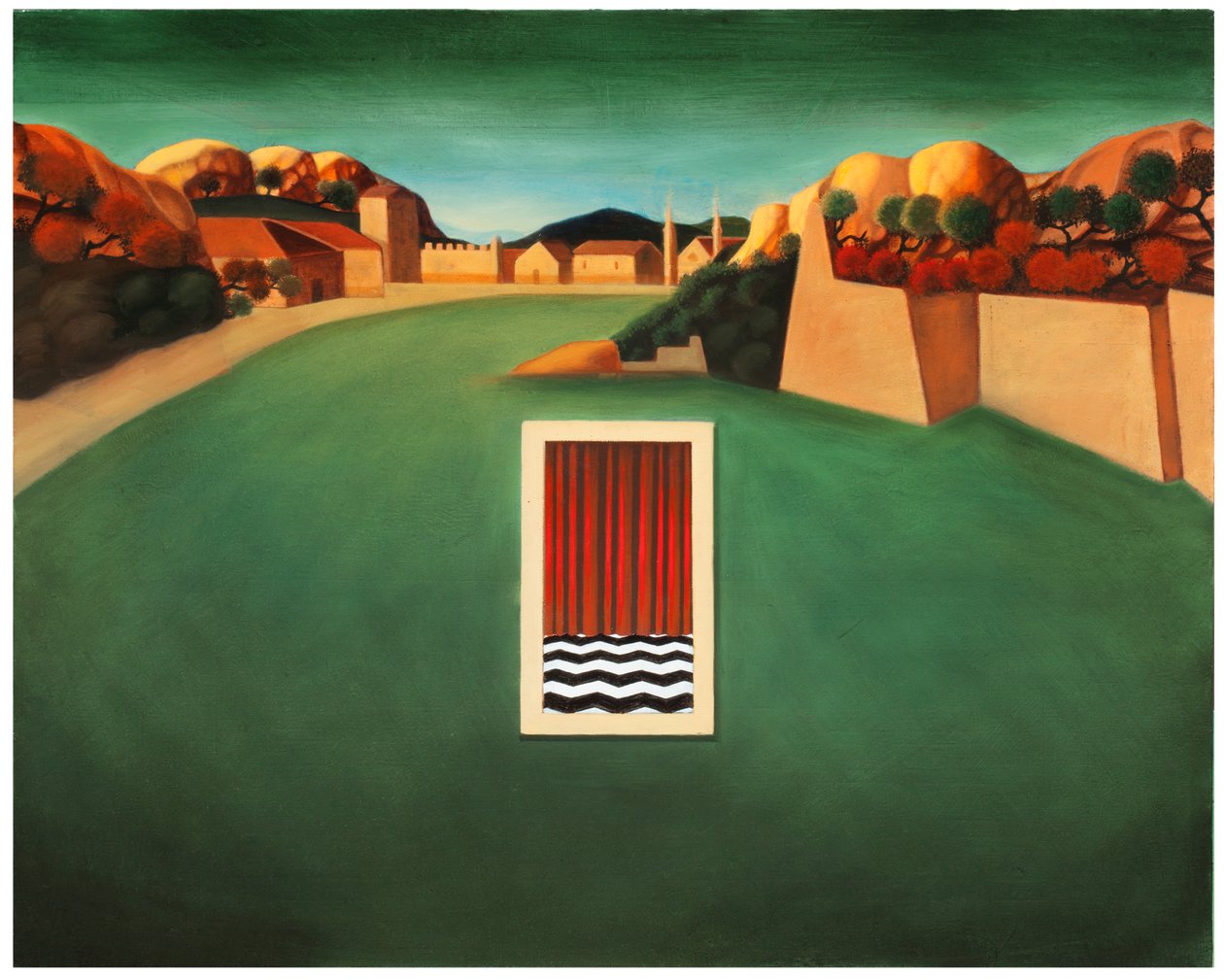 Şehitliğin ön odası, 2017 (ahşap panel üzerine yağlıboya) by Paolo Perfranceschi