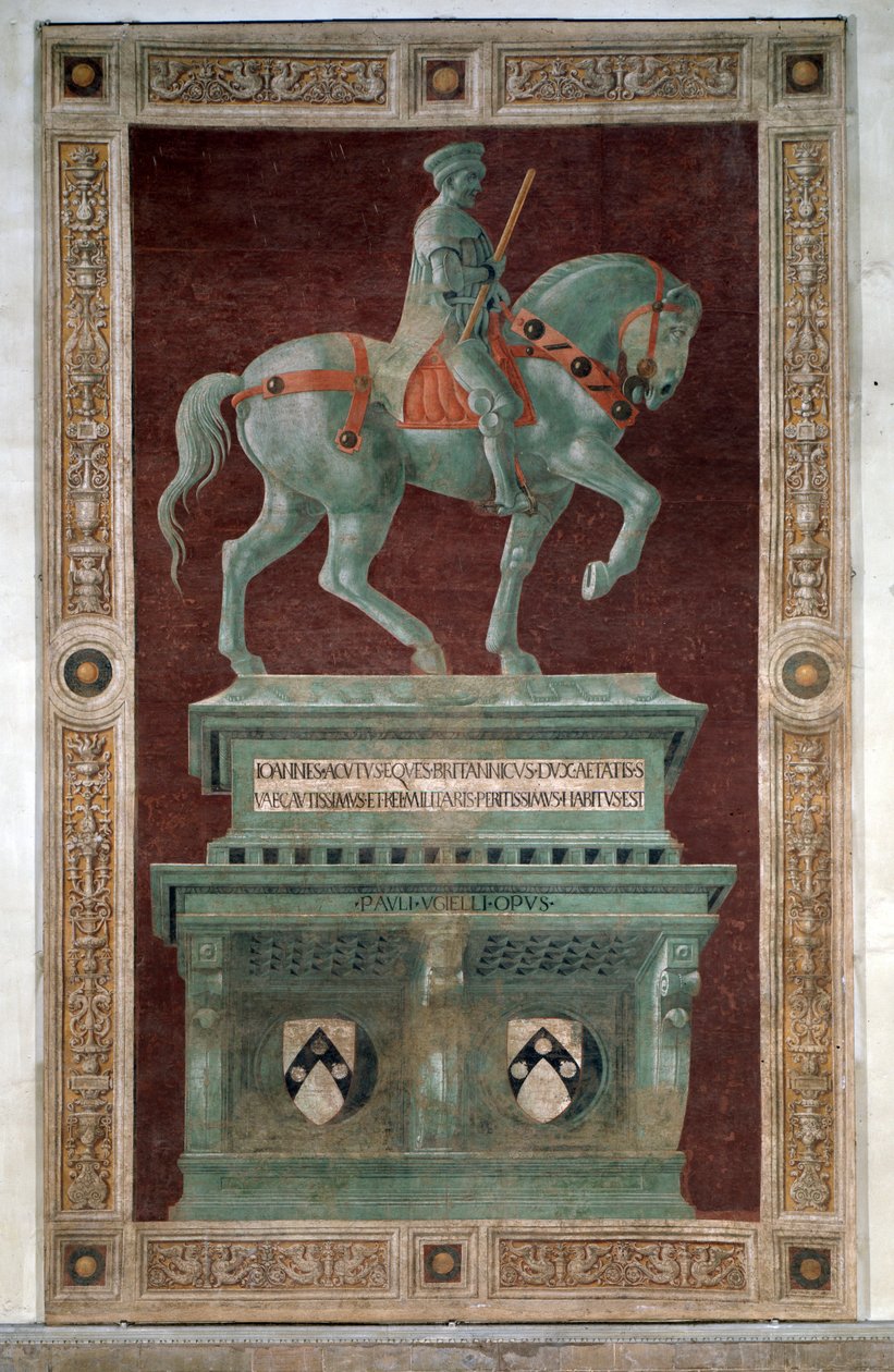 Sir John Hawkwood için Cenaze Anıtı - Fresk by Paolo Uccello