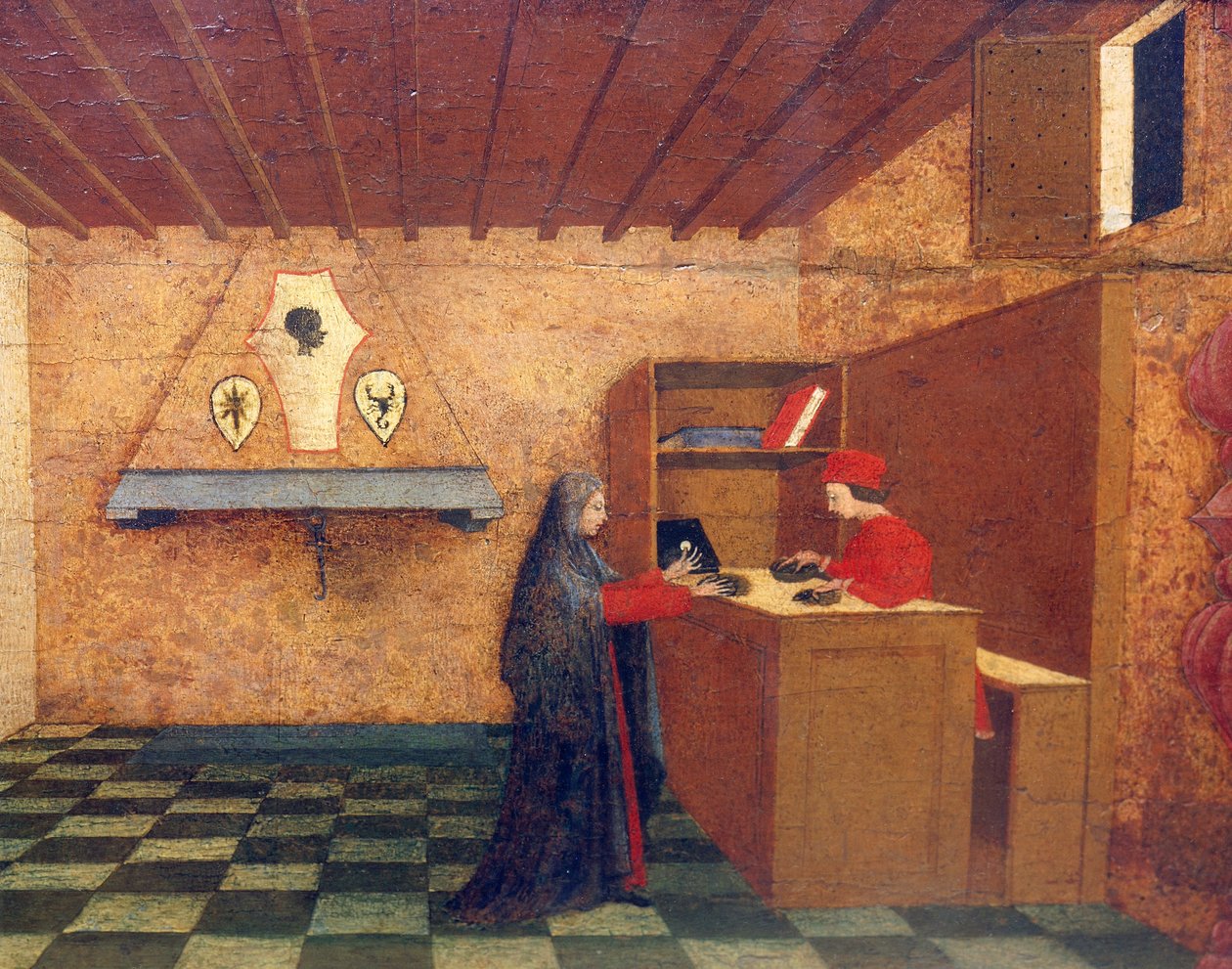 Predella of Miracle of Miracle of Profaned Host, Paolo Uccello (1397-1475), 42x351 cm, detay by Paolo Uccello
