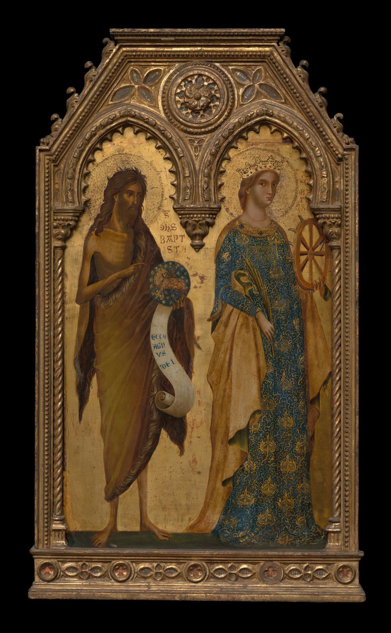 Vaftizci Yahya ve İskenderiyeli Catherine, 1350 Hakkında by Paolo Veneziano