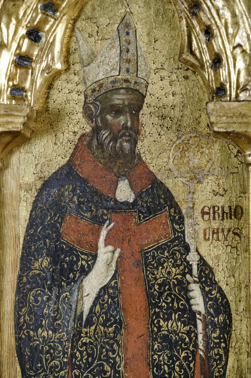 Aziz Hermolaus, 1630100 Azizler ile Çarmıha Gerilme Poliptiğinden detay by Paolo Veneziano