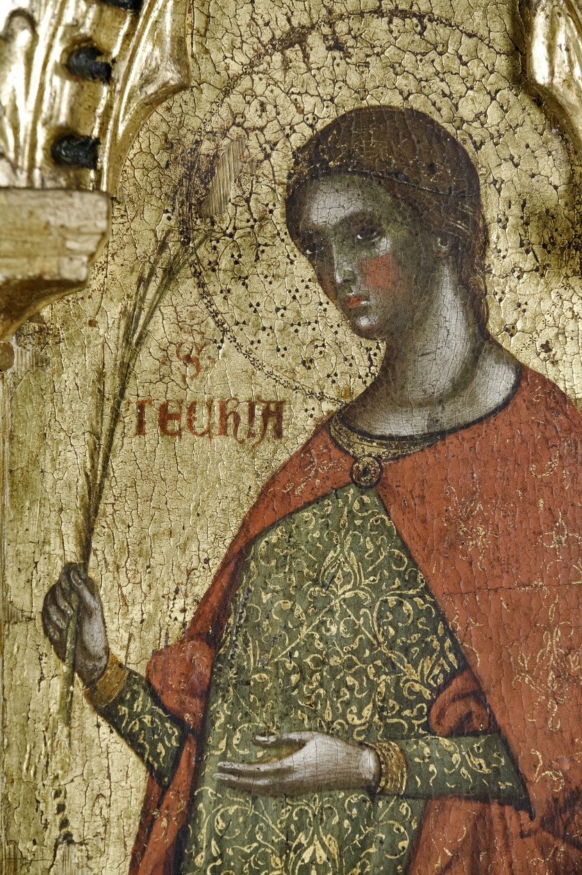 Aziz Thecla, Azizlerle Çarmıha Gerilmenin 1630100 Poliptiğinden detay by Paolo Veneziano