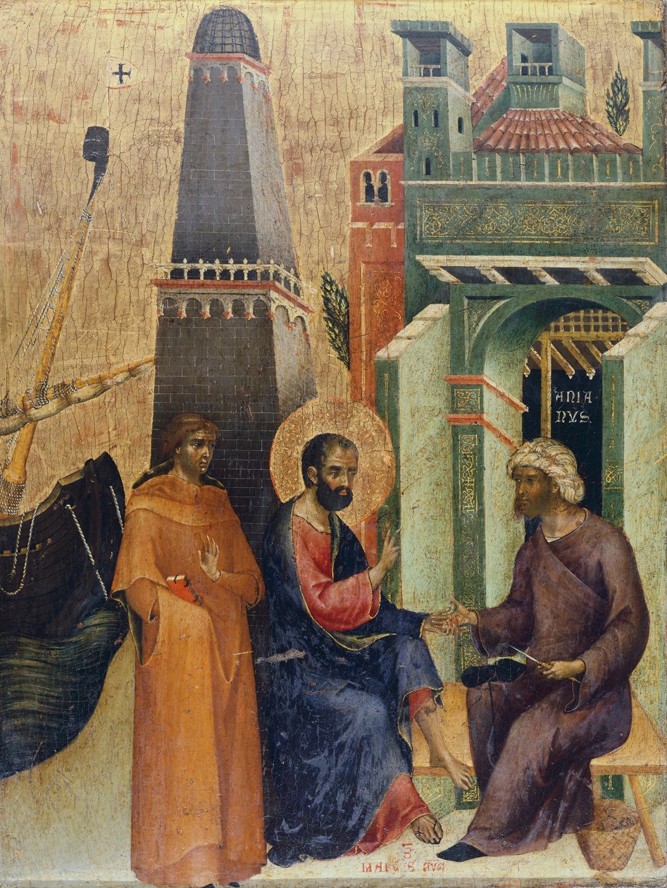 Yaşlı adamın iyileşmesi, Marciana Hafta İçi Sunağı'nın detayı, Paolo Veneziano (yaklaşık 1300-ca 1365) by Paolo Veneziano