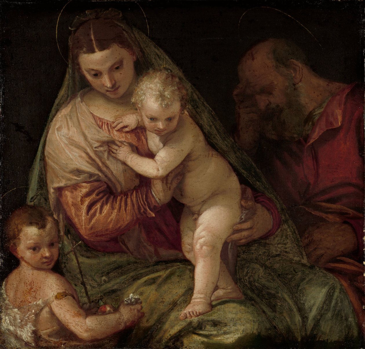 Genç Aziz John ile Kutsal Aile by Paolo Veronese (workshop of)