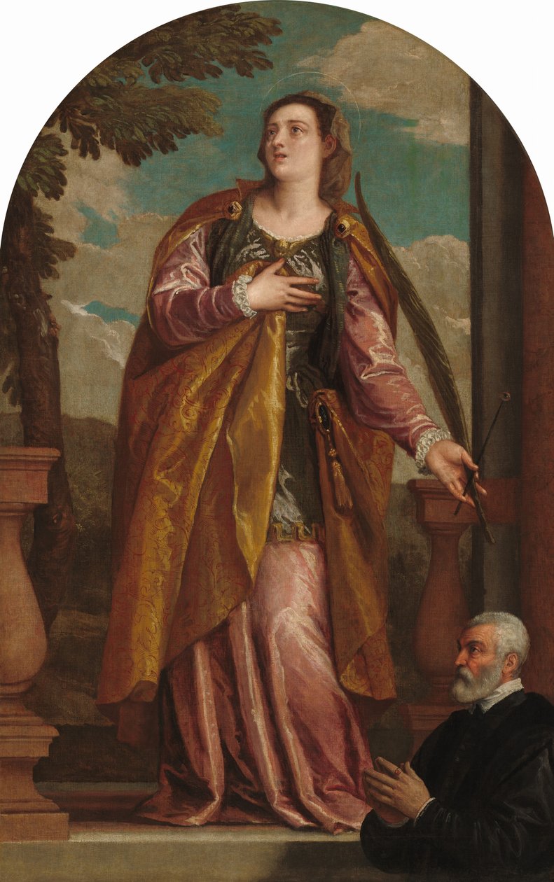Aziz Lucy ve Donör, c. 15851595 by Paolo Veronese