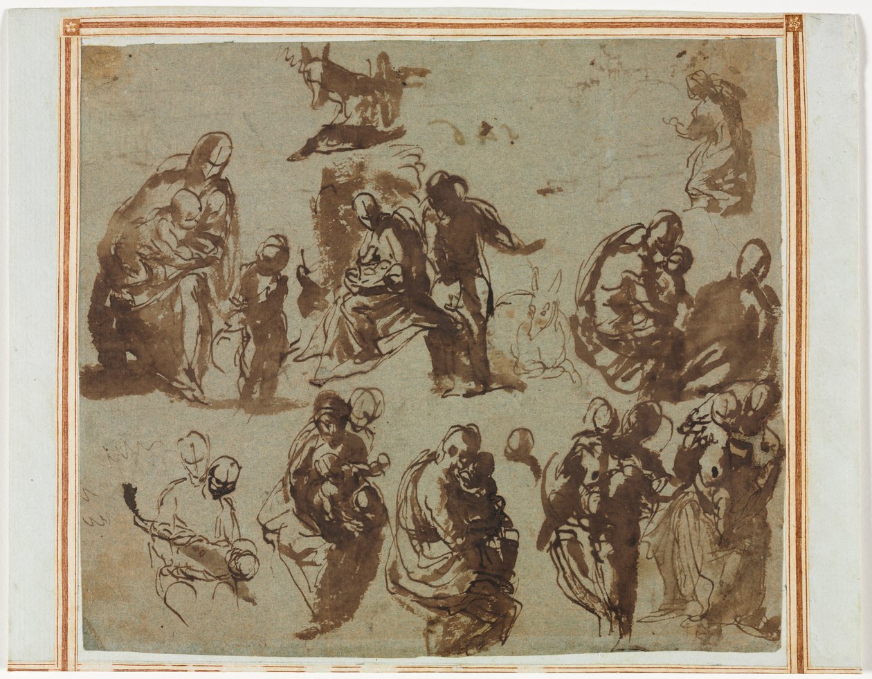 Madonna ve Çocuğun Çeşitli Eskizleri (rekto) by Paolo Veronese