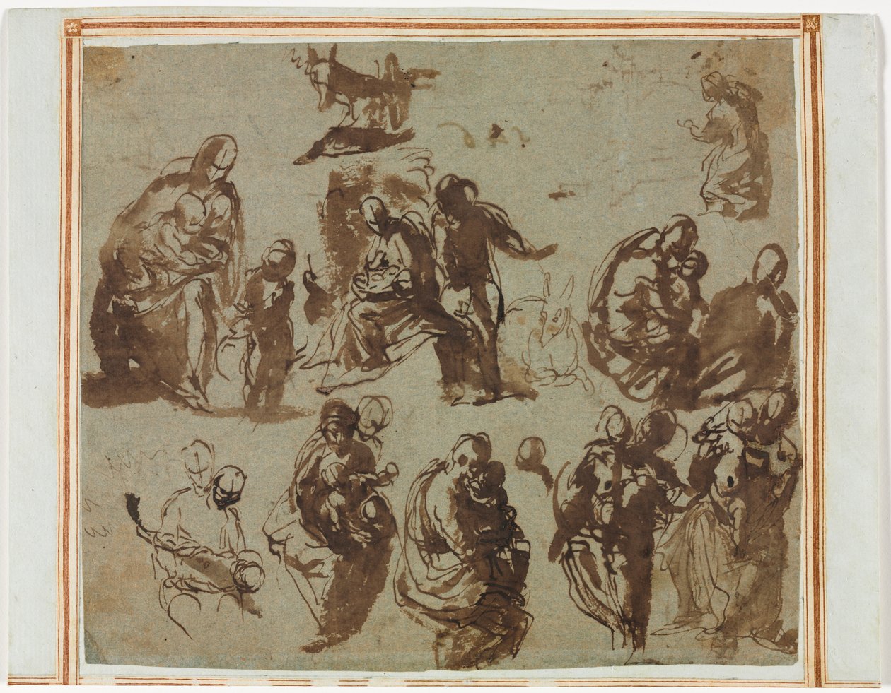 Madonna ve Çocuğun Çeşitli Eskizleri, c. 1580. by Paolo Veronese
