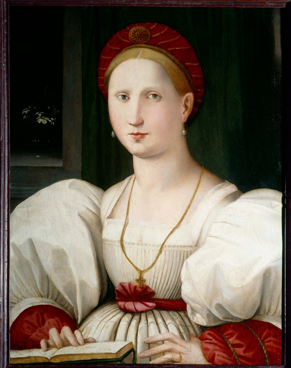 Kadın Portresi Tablosu, Paolo Zacchia (1519-1561 dolaylarında) (ek.ital.) 16. yüzyıl Güneşi. 0,73x0,55 m Lille musee des Beaux Arts by Paolo Zacchia