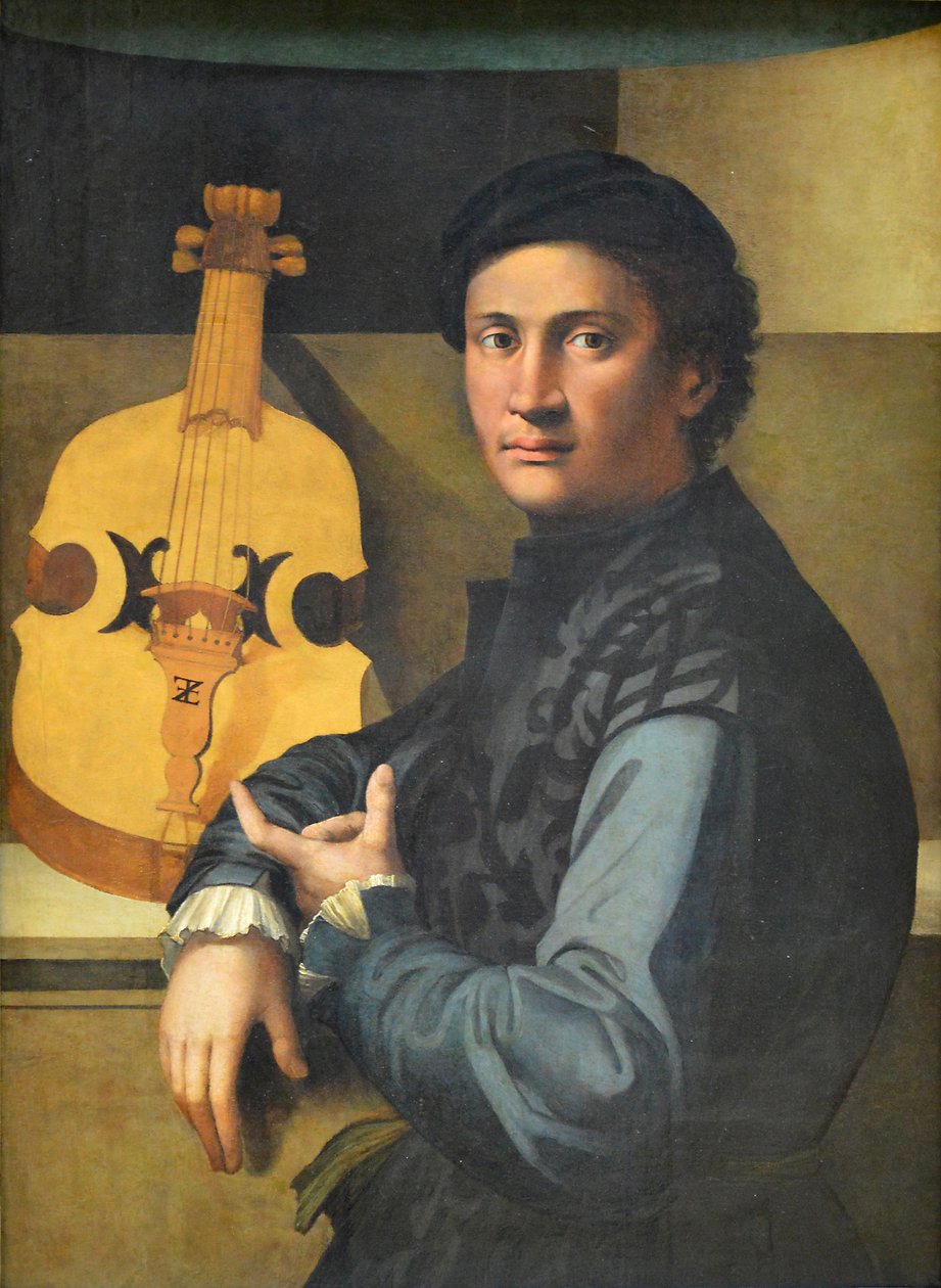 Bir viyola oyuncusunun portresi by Paolo Zacchia the Elder