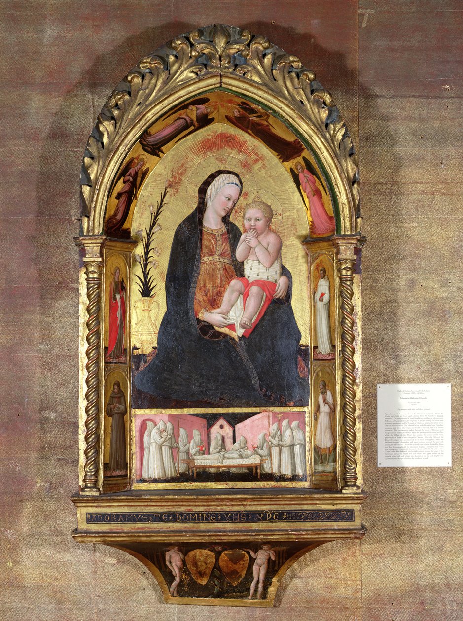 Alçakgönüllülüğün Bakiresi, Melekler ve Azizler, c.1440 (panelde altın ile tempera) by Paolo di Stefano Badaloni Schiavo