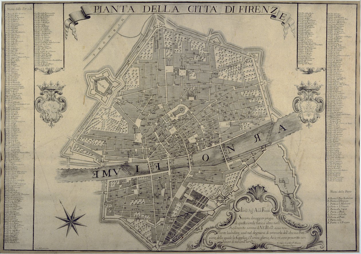 Floransa Haritası, 1730 by Papini