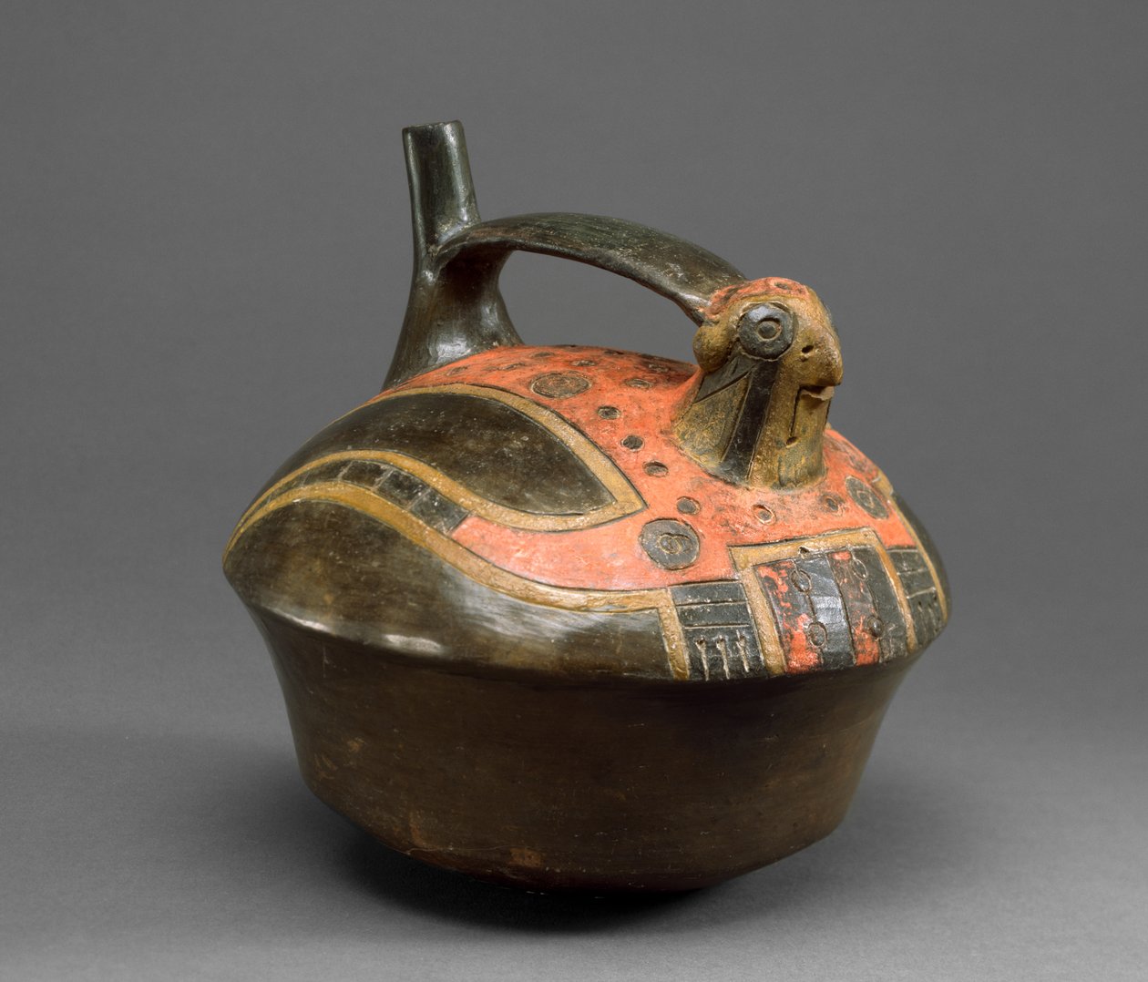 Falcon Gemisi, Geç Paracas, MÖ 300-200 (reçine boyalı toprak kap) by Paracas Culture