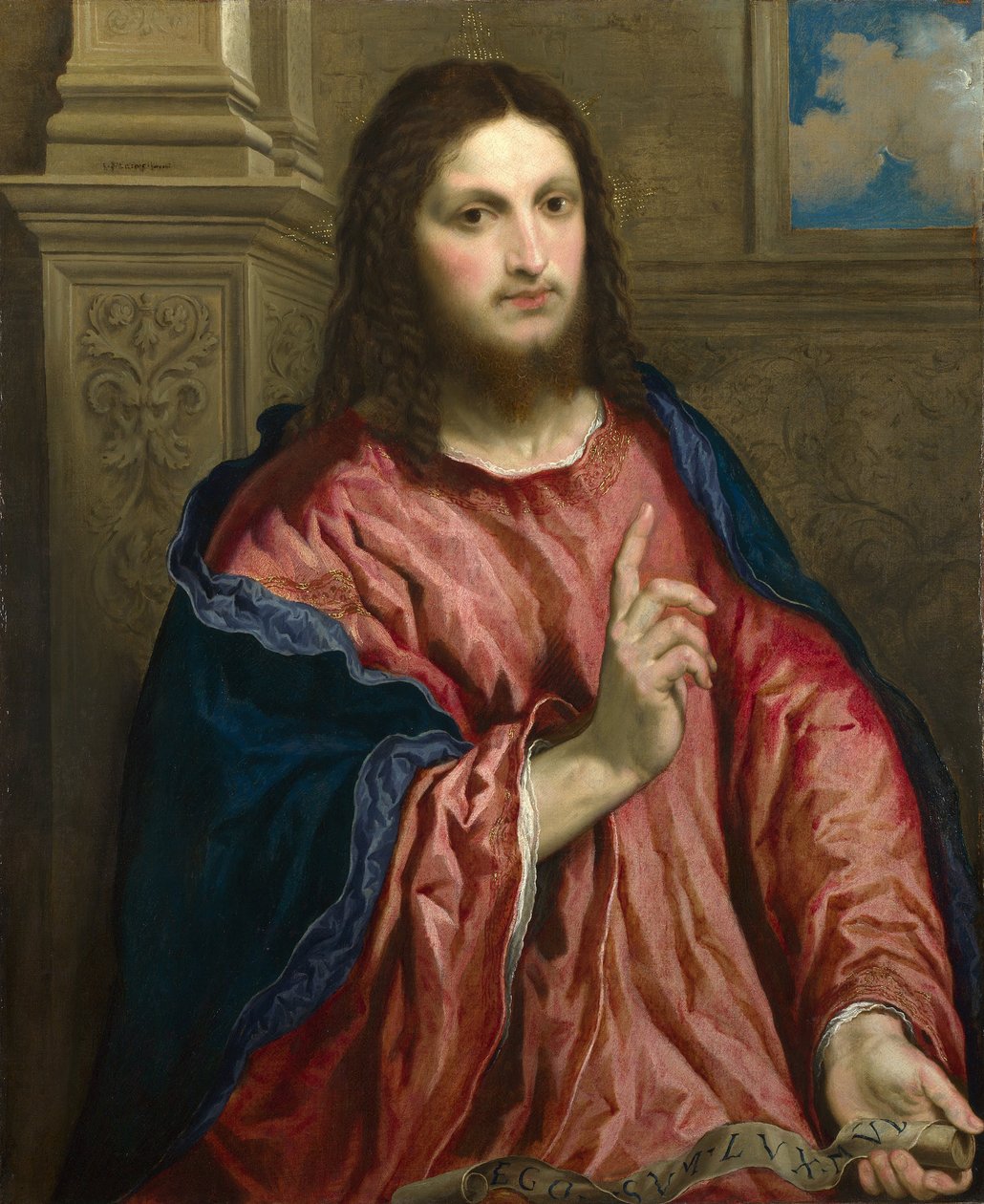 Dünyanın Işığı Olarak Mesih, c. 1550 by Paris Bordone