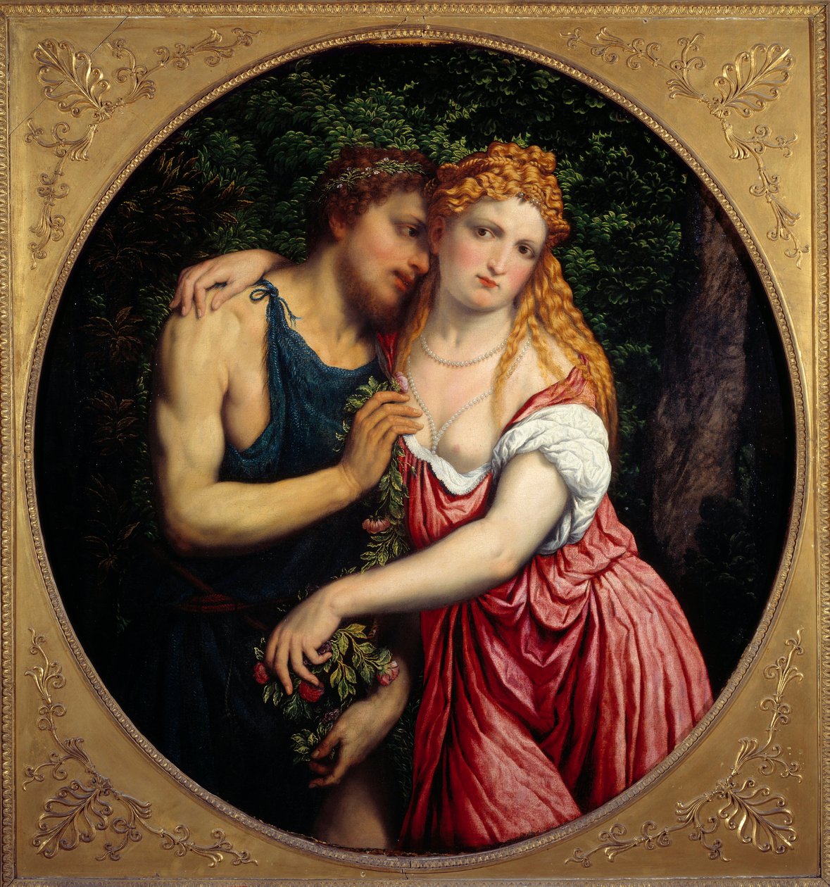 Daphnis ve Chloe. Bir çiftin mitolojik temsili. Paris Bordon veya Bordone Tablosu (1500-1571) by Paris Bordone