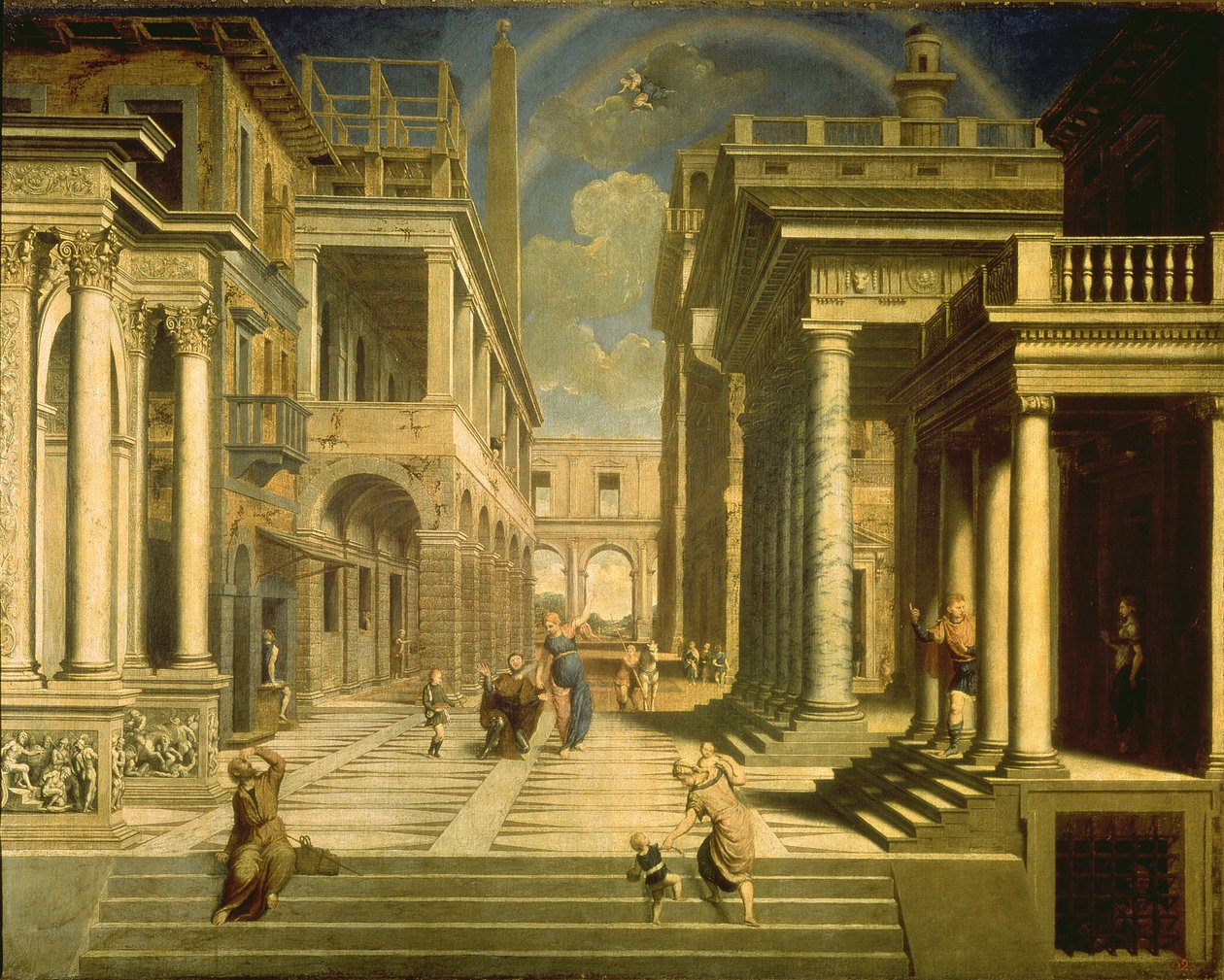 İmparator Augustus ve Sibyl by Paris Bordone
