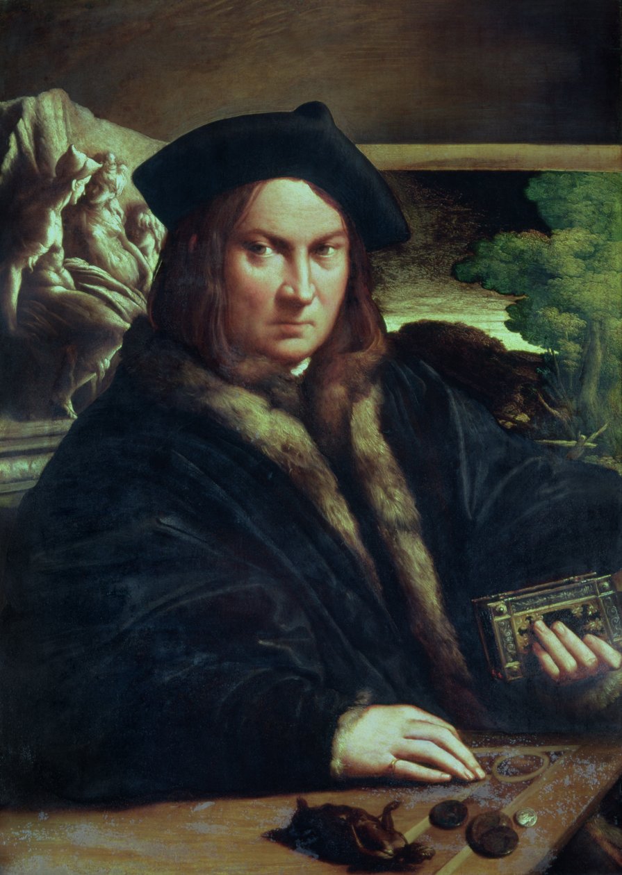 Portrait of a gentleman wearing a beret  by Parmigianino