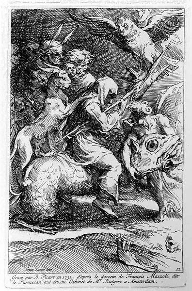 Bernard Picart (1673-1733) 1732 tarafından oyulmuş Cadılar Şabat, by Parmigianino