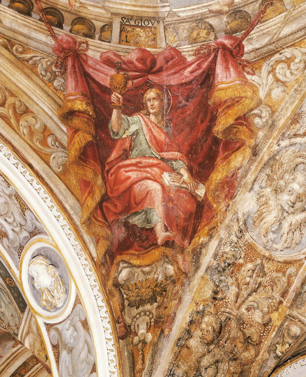 Parmigianino (1503-1540) olarak bilinen Francesco Mazzola tarafından Poitiers Aziz Hilary, fresk, San Giovanni Evangelista Kilisesi, Parma by Parmigianino