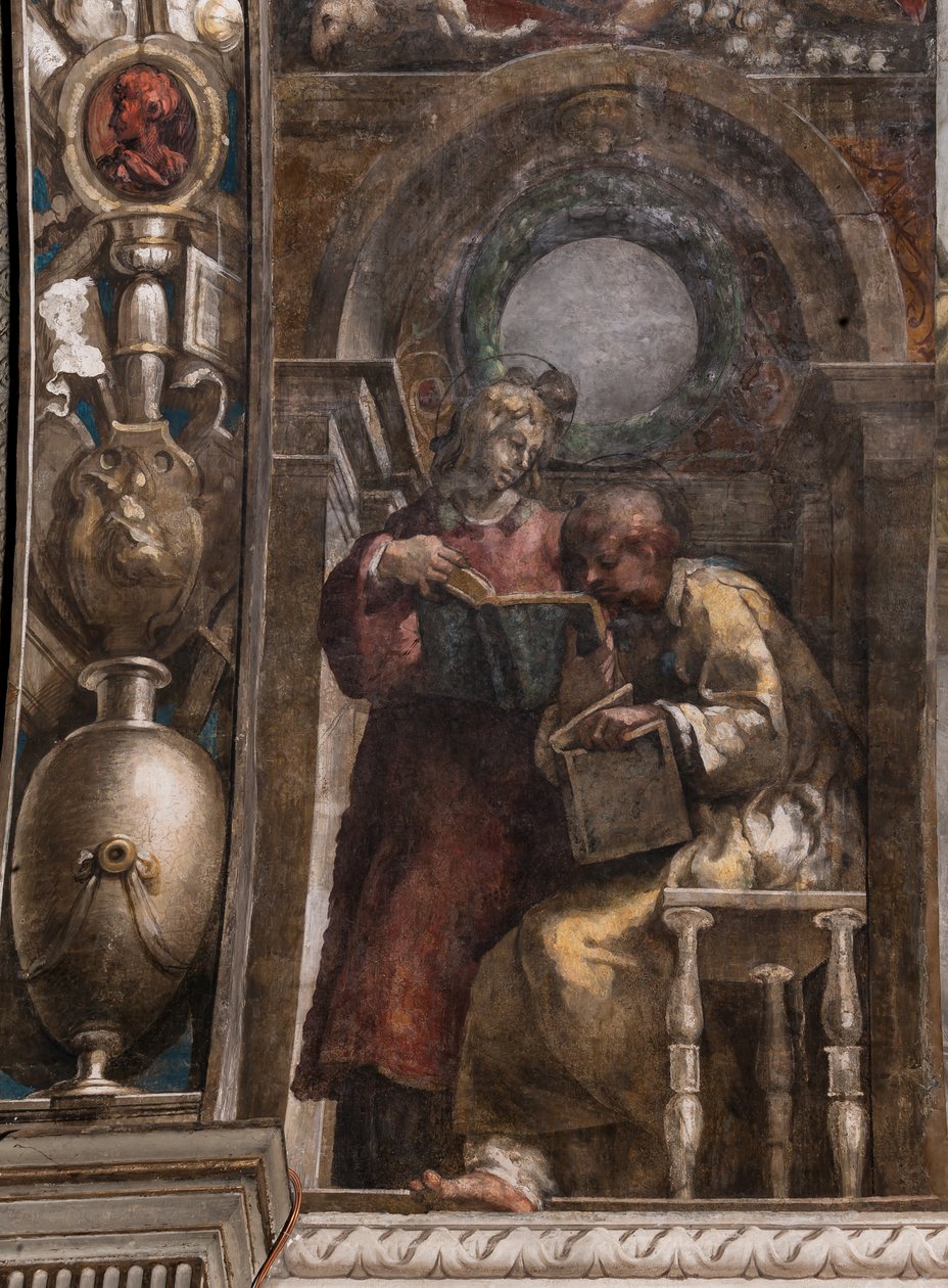 Aziz Stephen ve Aziz Lawrence, c.1523 (fresk) by Parmigianino
