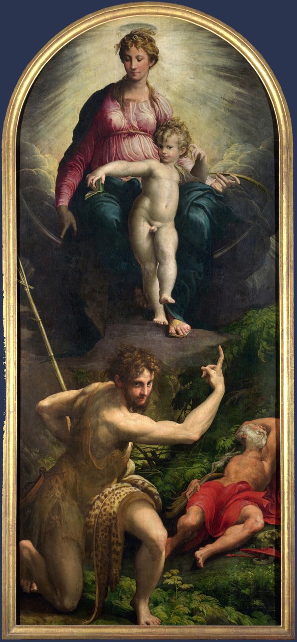 Aziz John ve Aziz Jerome ile Madonna ve Çocuk by Parmigianino