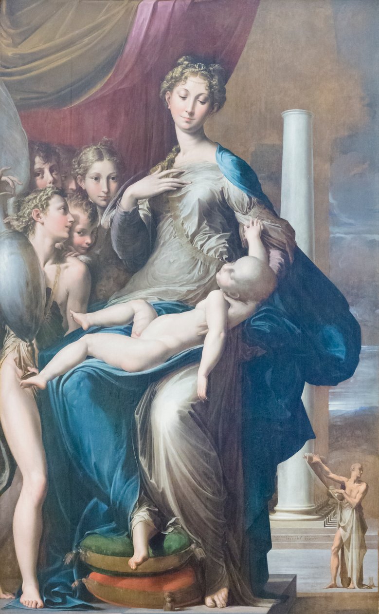 Uzun boyunlu Madonna olarak bilinen meleklerle Madonna ve Çocuk by Parmigianino (1503 40)