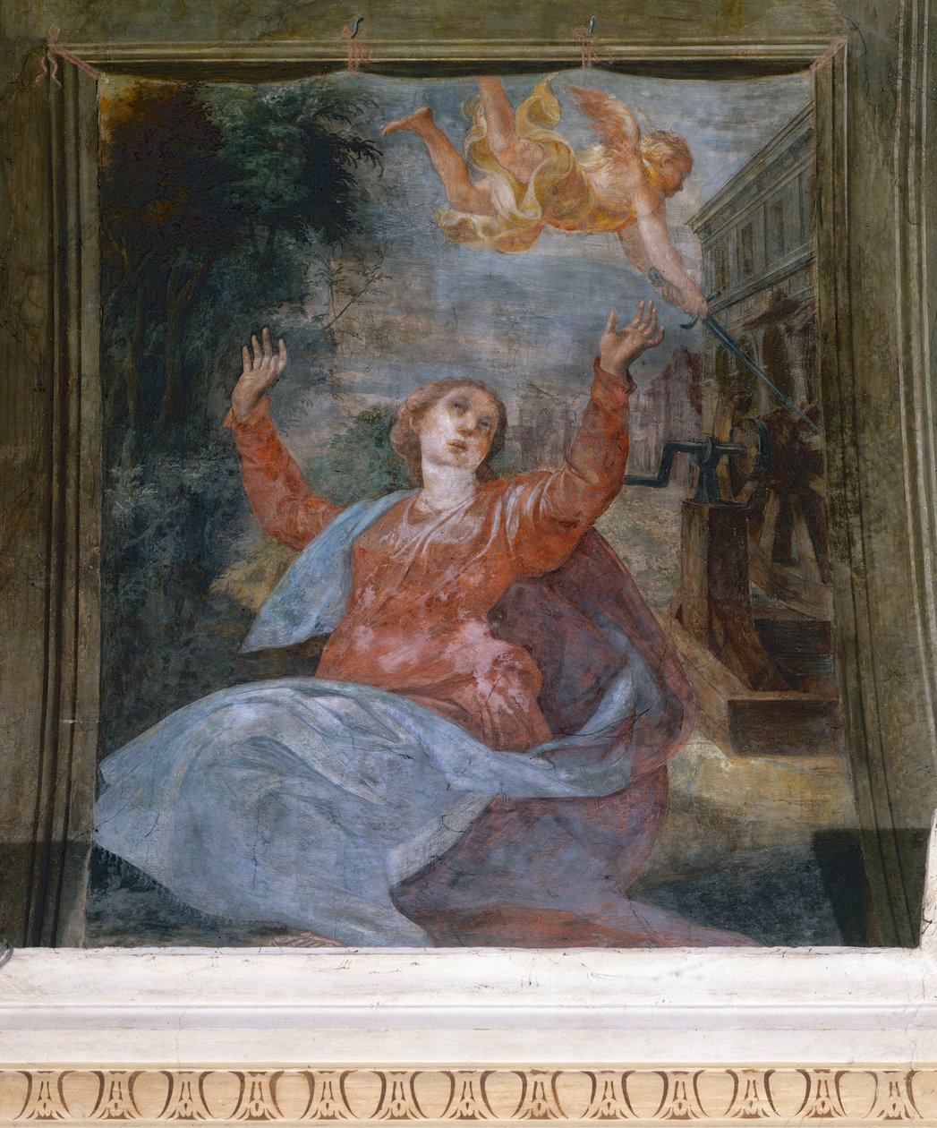 Aziz Agatha, Parmigianino (1503-1540), fresk, San Giovanni Evangelista Kilisesi, Parma, Emilia-Romagna, İtalya by Parmigianino