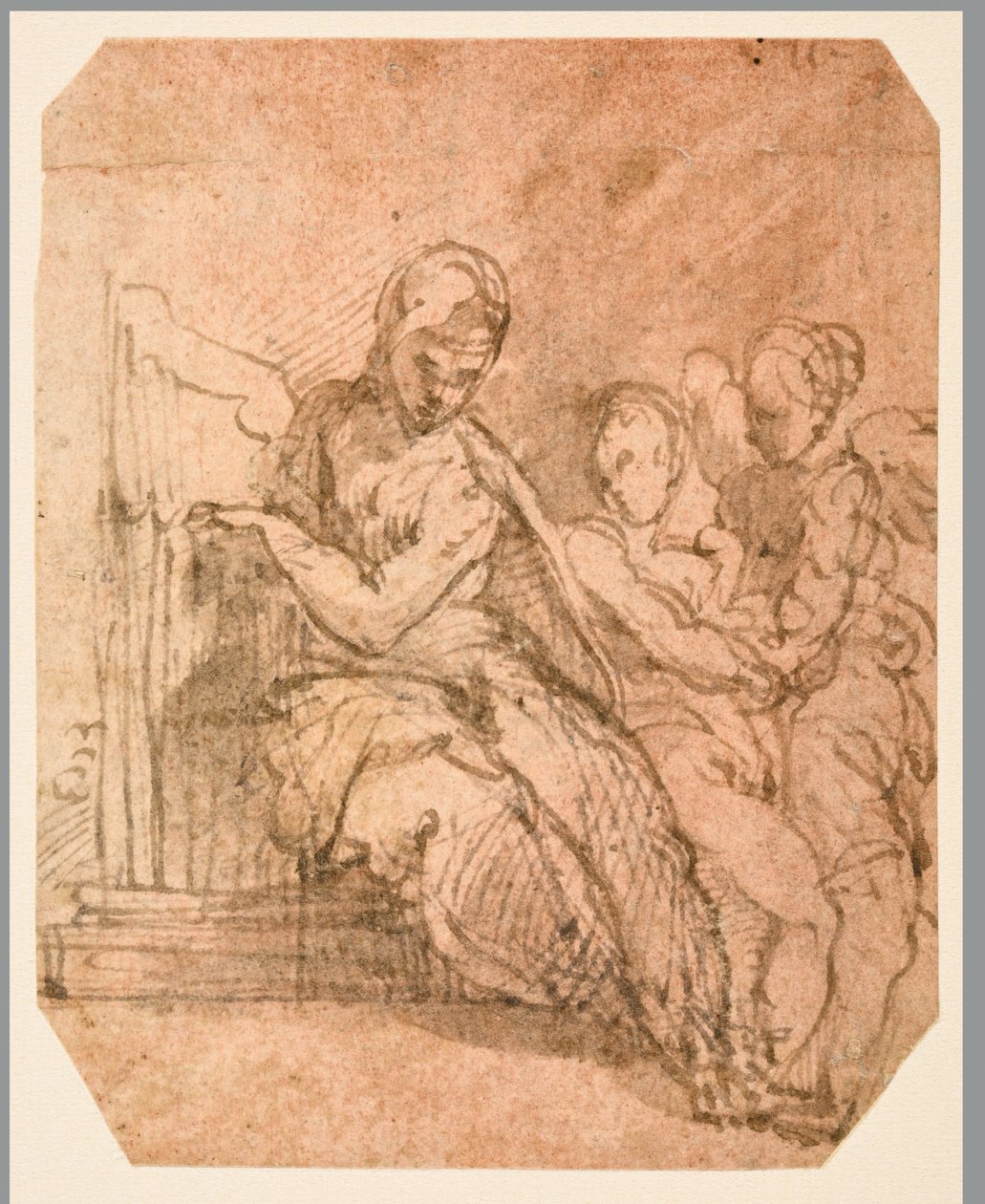 Aziz Cecilia (sağda) by Parmigianino