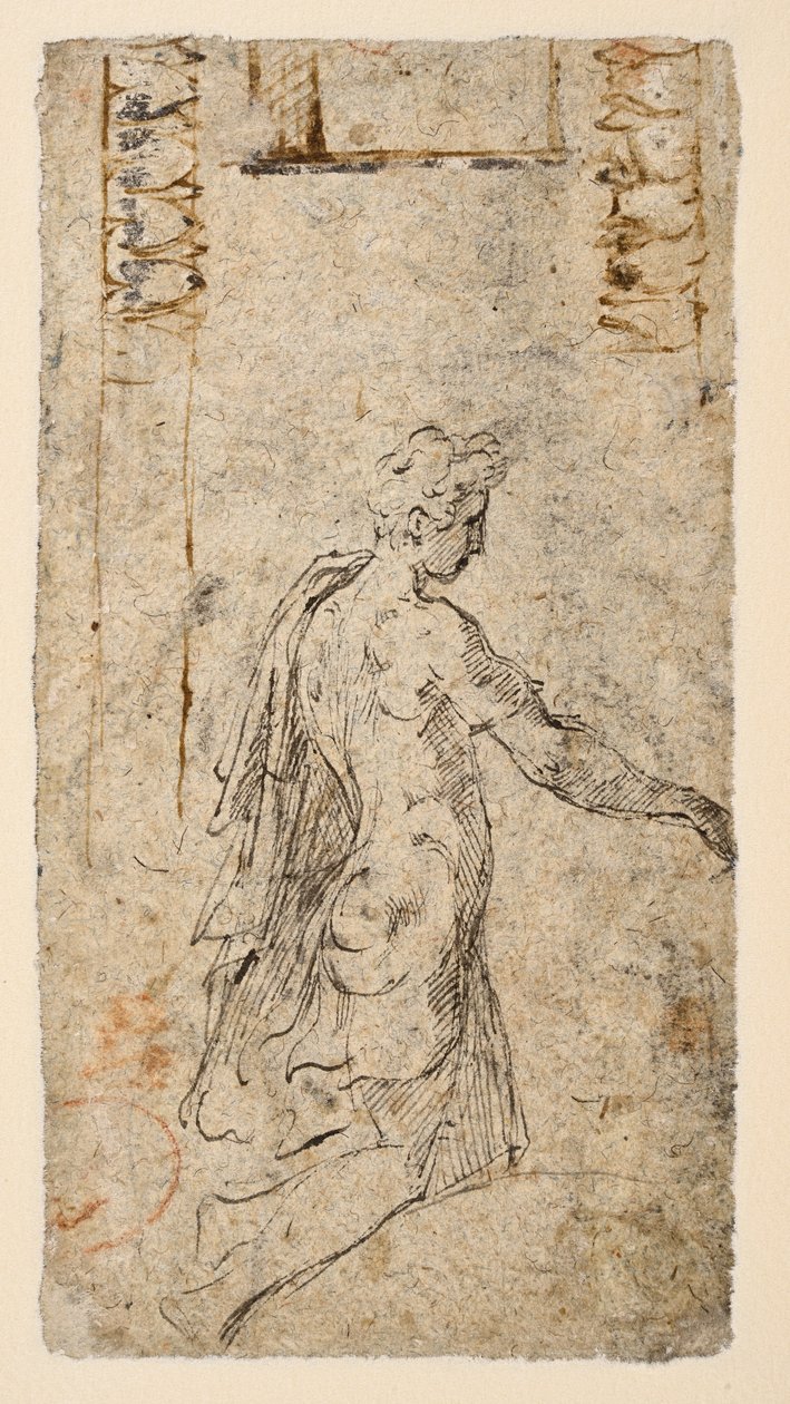 Diz çökmüş genç bir adamın çalışması (verso) by Parmigianino