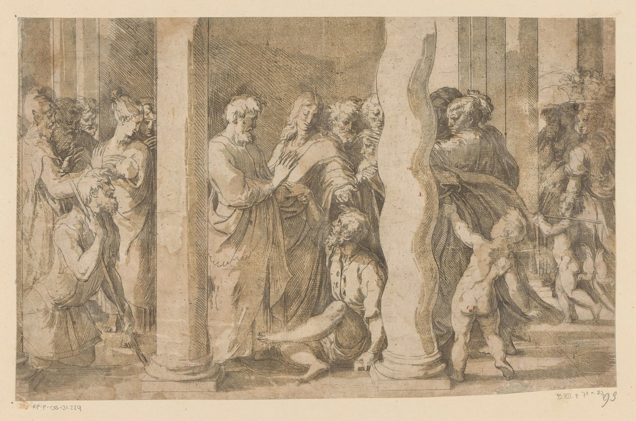 Aziz Peter ve John bir felçliyi iyileştiriyor by Parmigianino (attributed to)