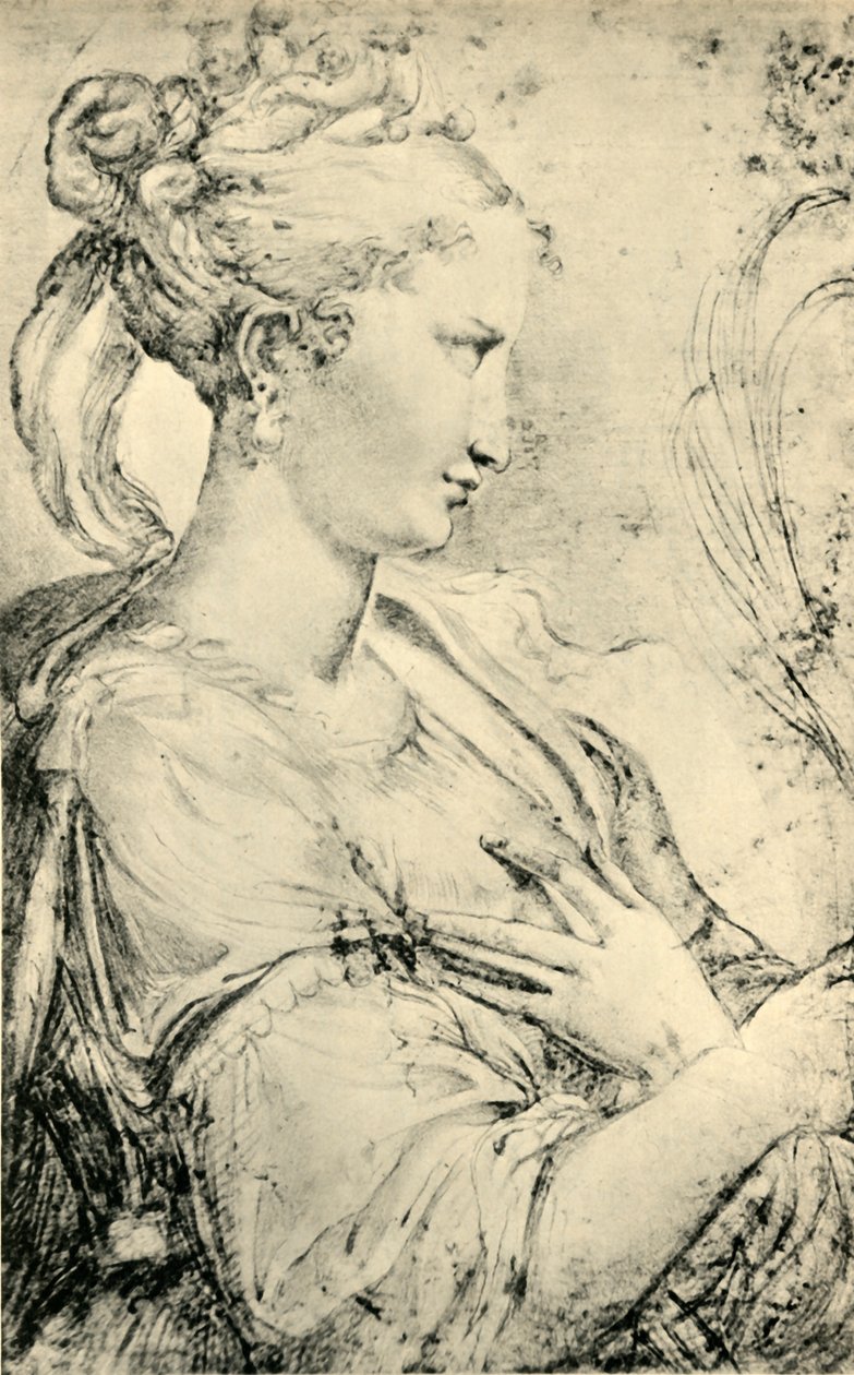 Aziz Catherine Çalışması, c1530-1540, 1943. by Parmigianino