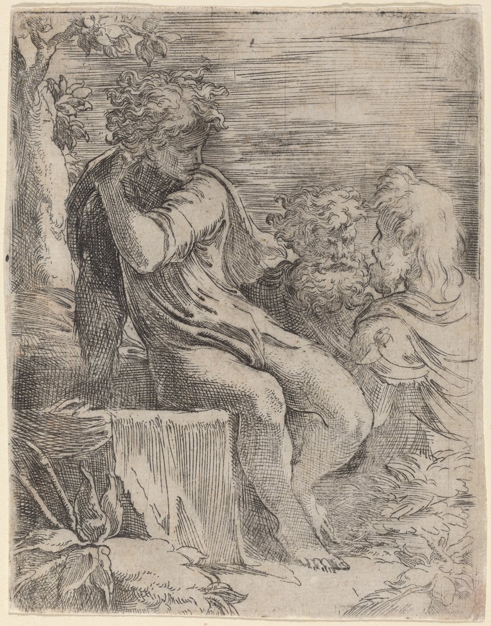 Oğlan ve İki Yaşlı Adam by Parmigianino