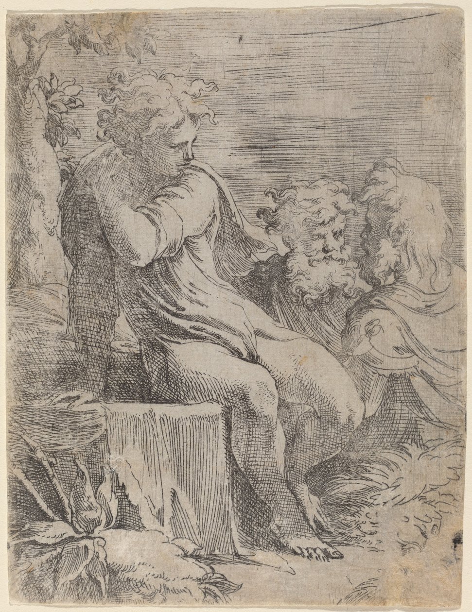 Oğlan ve İki Yaşlı Adam by Parmigianino