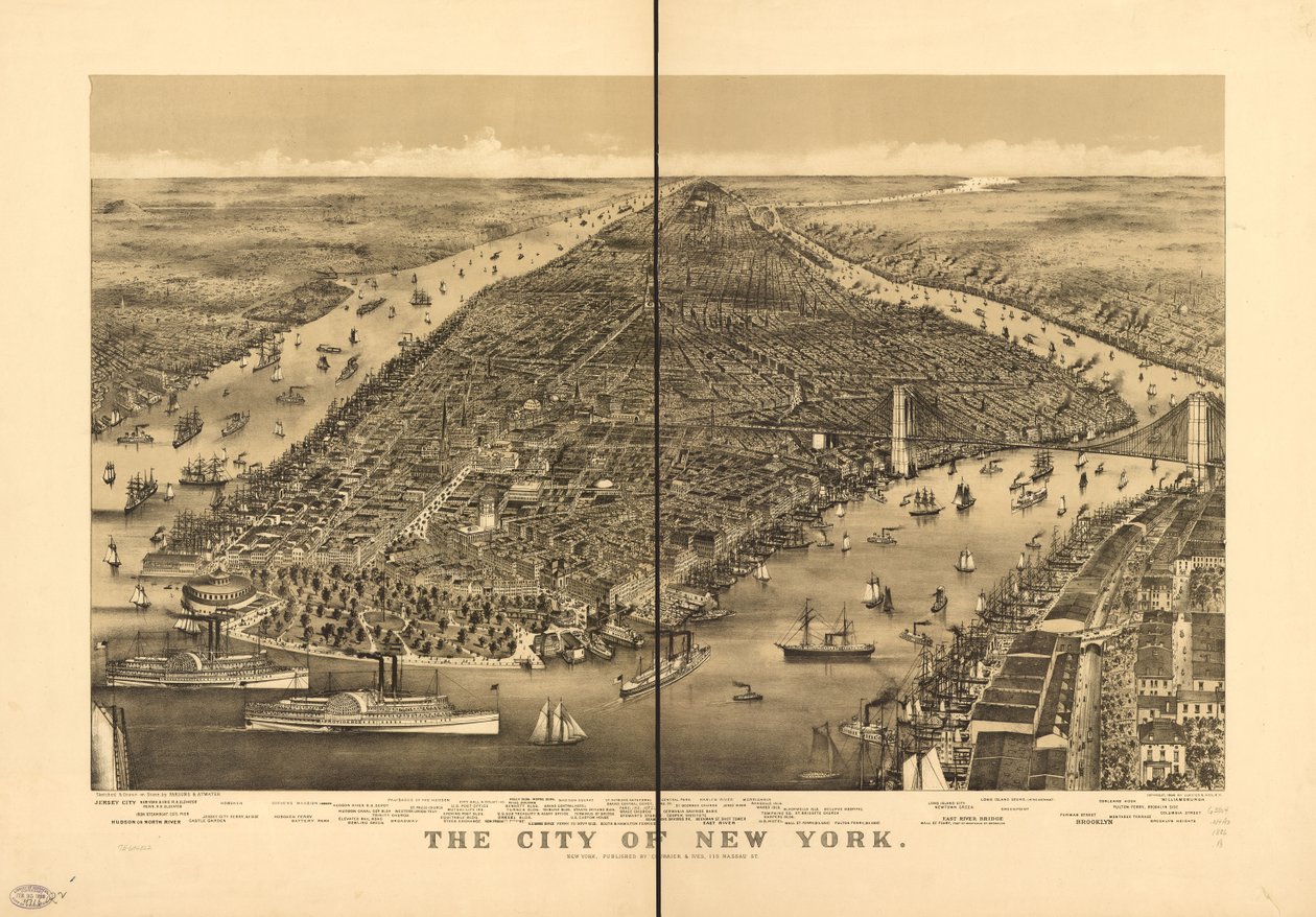 New York şehri by Parsons and Atwater; Currier and Ives