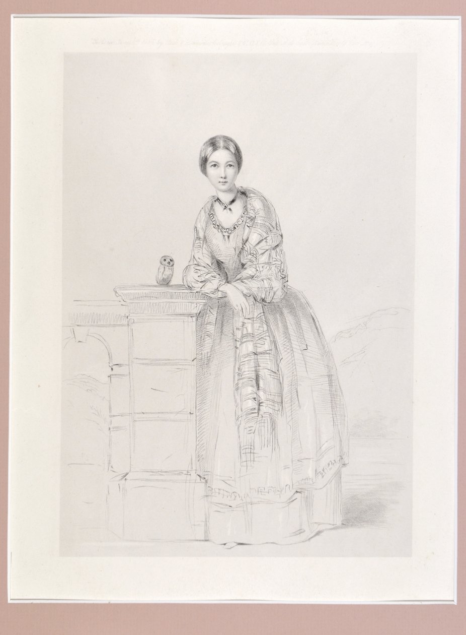 Baykuş Athena ile Florence Nightingale, pub. P. ve D. Colnaghi, 1855 by Parthenope Nightingale