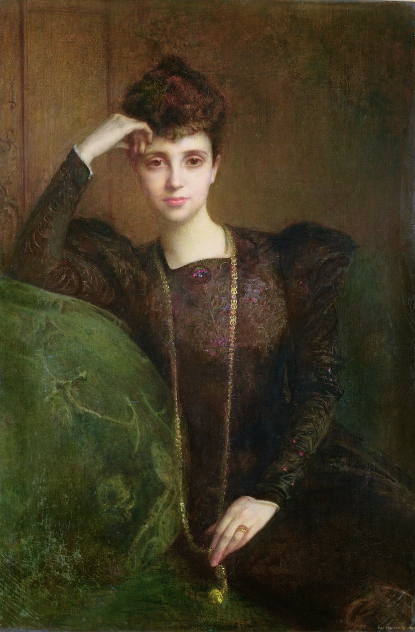 Genç Bir Kadının Portresi, 1900 dolayları by Pascal Adolphe Jean Dagnan Bouveret