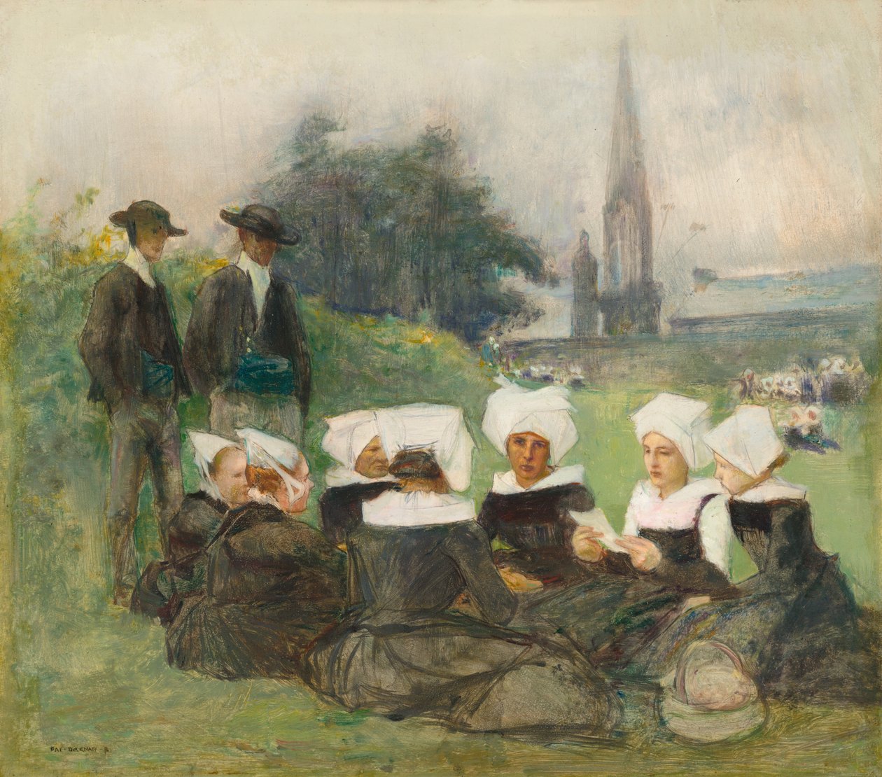 "Breton Kadınları Affedildi" Çalışması by Pascal Adolphe Jean Dagnan Bouveret