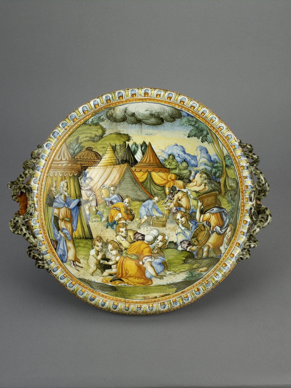 Manna Toplamalı Havza, muhtemelen Urbino, c.1600-20 (maiolica) by Patanazzi Workshop